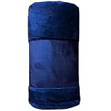 Olivia Rocco Soft Velvet Touch Throw Blankets Extra Large Sofa Bed Blanket Raschel Throws, 150x200cm Navy