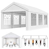 Homall Heavy Duty 3m x 6m Marquee Gazebo with Sidewalls, Waterproof PE Canopy, Galvanised Steel Frame Party Tent for Weddings, Events, Outdoor Use, White