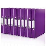 Durafile Ring Binder A4 Files, Purple, Pack of 10 Folders, Heavy Duty Board Construction Folders for Paperwork Ring Binder, Ideal Folder Organiser for School, Home & The Office
