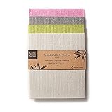 Wild & Stone | Swedish Dishcloth | Eco-Friendly Sponge Cloth | Biodegradable Kitchen Cloths Cleaning | Reusable Kitchen Sponge | Kitchen Cloth | Eco Cleaning | Kitchen Roll Alternative (1 x 4-pack)