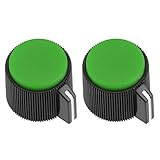 sourcing map 2Pcs 19x16mm Bakelite Potentiometer Volume Control Rotary Knob Green,for 6mm Diameter Shaft Guitar Volume Knob.