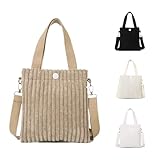 JENCVNL Corduroy Crossbody Bag Small Totes Bag Handbag Cute Shoulder Bag Mini Phone Bags for Women Ladies Girls Gift Travel Shopping Work (Khaki)