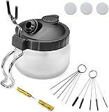 Airbrush Cleaning Kit AILHOMEWELL Airbrush Clean Pot Glass Cleaning Jar with Holder 5pc Cleaning Needles/5pc Cleaning Brushes/1 Wash Needle/3 Extra Filters Airbrush Cleaner kit Airbrush Gun Wash