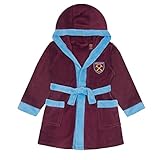 West Ham United FC Official Baby Hooded Fleece Dressing Gown Claret 6-12 Months