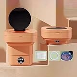 YZMJXNYY Portable Washing Machine, 2 In 1 Small Washing Machine, Foldable Collapsible Mini Washer and Spin Drying, Cleaning for Underwear, Baby Clothes, Sock, Small Delicates(Red,20L)