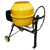 Electric Cement Concrete Mixer RocwooD 180 Litre 800W Drum Mortar Plaster Workshop Construction Site Handle Heavy Duty Easy Load Mix Tool Stand Building Tilting