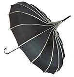 Soake Boutique RIBBED Pagoda Umbrella Black