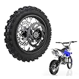 Garsent 10" Rear Wheel Rim Tire Assembly For Dirt Pit Bike Trail, Rear Wheel Rim Tire Fits 50/70/90/110 Pit Dirt Bike, Includes Brake Rotor and 420 41T Sprocket