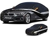 Weleyclore Car Cover Waterproof Breathable Large for Saloon,Outdoor Car Covers.Rain Snow UV Dust Protection.Custom Fit for Audi A5,BMW 4 Series, 3 Series, Jaguar XE/S type,Ford Mondeo,etc,Black B5