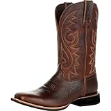 Mens Cowboy Boots for Women Men Wide Calf Wide Fit Brown Black Leather Calf Length Boots Flat Cowboy Boots Shoes Retro