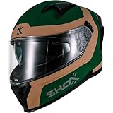 Shox Rapid Advance Motorcycle Helmet L Matt Green Sand