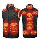joyvio Electric Heated Vest, Unisex Washable USB Rechargeable Heated Waistcoat Winter Body Warmer Jacket Heated Gilet Coat for Outdoor Activities Men/Women Black (Power Bank Not Included), L