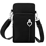 DOB SECHS 3 Layers Zipper Closure Waterproof Nylon Crossbody Bags With Adjustable Shoulder Strap Mobile Phone Wallet Bags For Women Girls Ladies