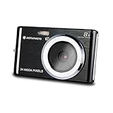 AGFA PHOTO Realishot DC5500 - Compact Digital Camera, 24 MP, 2.4" LCD Screen, 8x Digital Zoom, 720p HD Video, External SD Memory, Lithium Battery - Black
