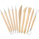 Clay Tools Set, Polymer Clay Tools, Wooden Modeling Clay Sculpting Tools, Pottery Tools Kit for DIY Art Crafts(10 PCs)