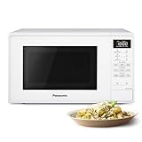 Panasonic NN-E27JWMBBQ 20L Compact Microwave, 800W, Touch Control, 5 Power Levels, 9 Auto Programmes, Defrost, Glass Turntable, White