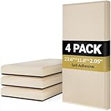 TONOR 4 Pack Acoustic Panels Large Self-Adhesive,23.6″ * 11.8″ * 2.05″ Fiberglass Sound Proofing Panels, Acoustic Wall Panels for Echo Absorbtion, Sound Absorbing Panels for Home Theater, Beige