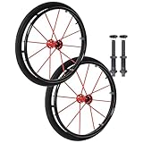 whalebee 2 Pcs Wheelchair Rear Wheels 24" Pneumatic Rubber Tires, Quick Release Aluminum Hub With Bearing And Axle 1/2" Replacement Wheelchair Wheels, Manual Wheelchair Rear Wheel(Red)