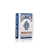BICYCLE F44100 Prestige 100% Plastic Profesional Poker Playing Cards. Casino Quality, 62. 5 x 88 mm(Assorted colors )