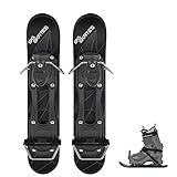 Skiskates - Short Mini Ski Skates for Snow | Skating Skis Snowblades Skiboards | Ice Skates for Snow | Shortest Skis Ever (SKI/Black)