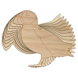 10x Wooden Puffin Standing Side View Craft Shapes 3mm Sealife Coast Animal(10 x 11cm,Hole Top Centre)