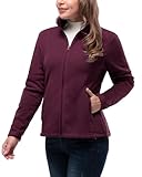 33,000ft Womens Fleece Jackets Ladies Lightweight Warm Full Zip Coat Breathable Microfleece Ladies Sweater Casual Long Sleeve, Ideal for Travelling Outdoor Sport Red L
