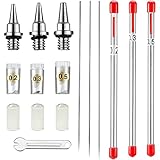 Magicrose Airbrush Replacement Parts Kit 10 Pieces with 0.2/0.3/0.5 mm Airbrush Nozzle,Airbrush Needle,Needle Cap Protective Sleeve,Replacement Parts for Spray Gun Sprayer Accessories