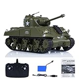 wheelfun Henglong 1/30 RC Battle Tank Sherman M4A3 3841-01 2.4G Remote Control Tanks 320°Rotating Turret Infrared Combat