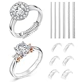 Haiou Ring Adjuster for Loose Rings Ring Size Adjuster for Loose Rings Fit Any Rings, Ring Tightener for Women and Men, 12 Pcs Invisible Ring Resizer