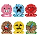 60Pcs TNT Game Plates 7inch Mine Game Paper Plates for Kids Party Plate,Disposable Miner Gaming PaperPlate Round Paper Dinner PlateVideo GameDinnerware for Kids Boy Girl Birthday Tableware Décor