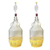 DIAH DO IT AT HOME 2 x 5L Demijohns - Airlocks, Bungs for Cider Carboy 1 Gallon, Wine Making, Storage