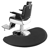 3 ft. x 5 ft. Barber Shop Chair Mat, Kalolary Anti Fatigue Salon Floor Mat for Circle Chair Base Hair Stylist Beauty Floor Mats Thick Semicircle Office Comfort Floor Mat for Salon & Barber Supplies