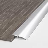 Aluminum Floor Transition Strip Door Bar,Floor Bar for Doorways Threshold Ramp Tile Laminate Planks,Bridge The Height Between 6-12mm(Silver,0.9m × 4.3cm)