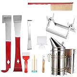 SDYGDB 10 Pcs Beekeeping Tool Kit Beekeeping Equipment Beehive Tool with Bee Smoker Bee Brush Hive Tool Bee Catcher and More Durable Bee Supplies for Beginners and Professional Beekeepers