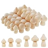 30PCS Wooden Mushroom Unfinished Various Sizes Mushroom Ornaments DIY Paint Color Mini Natural Mushrooms Making Home Decor for Craft Art Projects Kids Graffiti Toy (A)