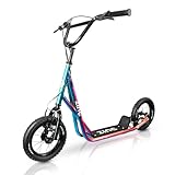 Zinc Neochrome BMX Scooter for Kids Ages 6+ – 12 Inch Big Wheel Stunt Scooters with 360 Degree Handlebar Spin, Front & Rear Brakes, Steel Frame, Off-Road Tyres