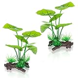 ElevateTech 2 Pcs Aquarium Plants Decor Fish Tank Decorations Betta Leaf Hammock Artificial Silk Terrarium Plants Decorations Betta Fish Tank Plant Goldfish Reptile Artificial Plant