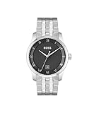 BOSS Three Hand Quartz Movement Watch for Men Principle Collection with Silver Stainless Steel Bracelet - 1514123