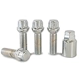 Extended Chrome Locking Bolts for use with 15mm Spacers on Genuine Audi TT Roadster Alloy Wheels Part No.B1440R207