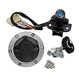 Compatible with Kawasaki Ninja 250R EX250J 300 EX300 2008-2015 Motorcycle Ignition Switch Kit Assembly Fuel Gas Cap Tank Cover with 2 Keys