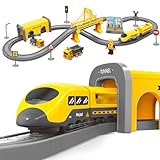 XIAPIA Electric Train Sets Toys for 3 Year Old Boys Girls, 66Pcs Train Track with Truck Car Accessories for 3 Year Old Boy Girl Gifts Presents For Christmas Xmas New Year