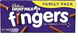 Cadbury Dairy Milk Fingers Milk Chocolate Biscuits, Crunchy Biscuits Coated in Milk Chocolate, 189 g Family Pack (Pack of 1)