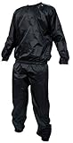 Kabalo Black Heavy Duty One-Size-Fits-All Sweat Suit Sauna Suit Exercise Gym Suit Fitness Weight Loss Anti-Rip
