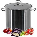 GEEZY Large Deep Stainless Steel Stock Pot 17L – Induction Base, All Hob Compatible, Durable & Dishwasher Safe – Great Kitchen Essential for Families Cooking Stew, Curry, Soup, Biryani & More