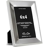 Silver Plated Photo Frame Picture Frame Polished Finish With Trim Detail and Tarnish Protected for Wedding Picture or Family Photos (6x4)