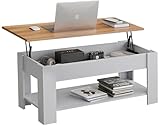 Blisswood Coffee Table With Storage, Lift Up Coffee Tables for Living Room, Wooden Coffee Table With 1 Shelf Large Hidden Storage Modern Rectangular Sofa End Lift-Top Tea Table Furniture