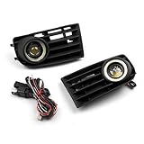 Bruce & Shark 2Pcs Front Angel Eyes Fog Lights + Grille Fit for Vw Golf 5 Mk5 Rabbit 2003-2009