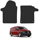 Mercedes Vito (2014+) [W447] Rubber Van Mats Accessories Tailored Fit Compatible Accessory Waterproof Protection Non-Slip Car Floor Mats 3mm Thick Full Coverage Durable Coverage with Clips