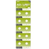 AJ Star 10 PCS SR621SW AG1 364 363 LR621 1.55V Button Cell Watch Batteries
