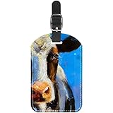 Cattle　Oil Painting PU Leather Travel Bag Labels Suitcase Tags Personalized Design